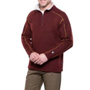 Kuhl Men's Europa 1/4 Zip Up Fleece Sweater - Burgundy